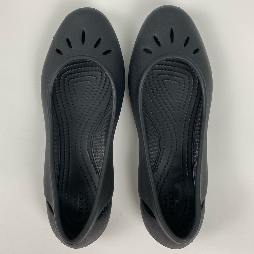 CROCS Kelli Ballet Flat US 9 Black Comfy Casual Work Breathable